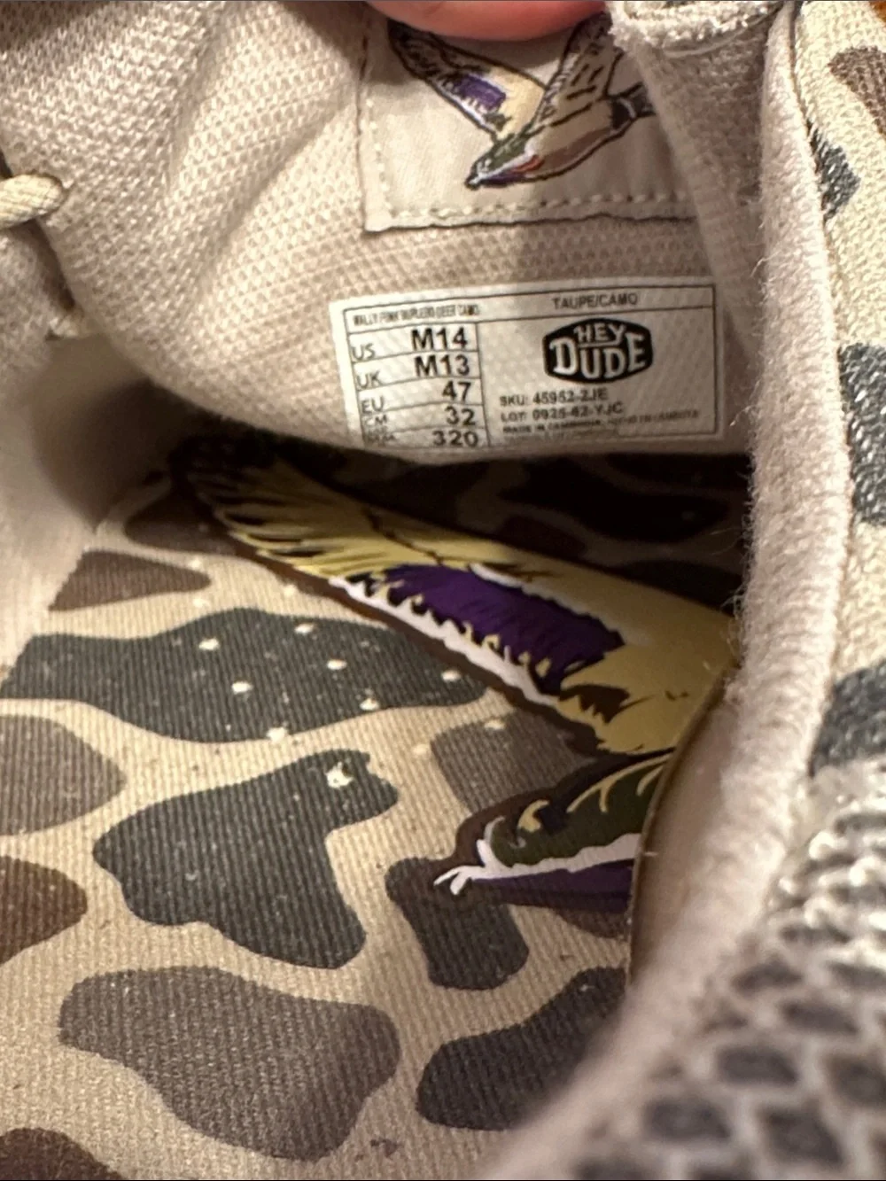 Hey Dude Burlebo Slip-On Shoes in Beige, Brown, Gray Camo - Picture 3 of 4